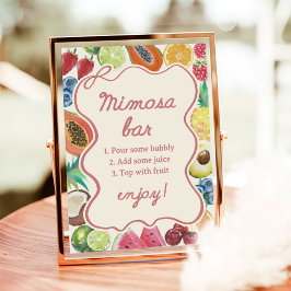 Póster Fresco Del Mercado Frutas Bridal Mimosa Bar