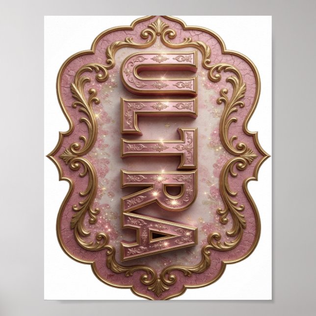 Póster Fresco diseño de cita ULTRA rosa (Frente)