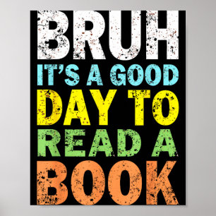 Póster Fresco hermano amante de la lectura de libros gusa