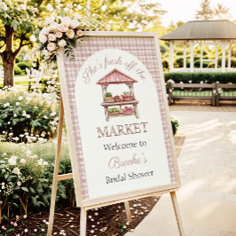 Póster Fresco rosado fuera del mercado del país Bridal Sh