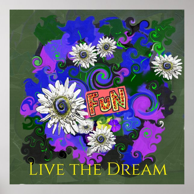 Póster Fresco, vivo, colorido, divertido (Frente)