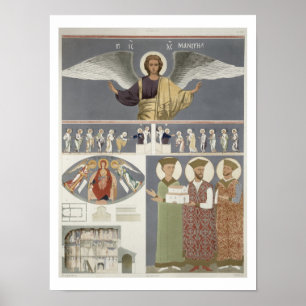 Póster Frescoes from the Orthodox Church of Nekrssi near