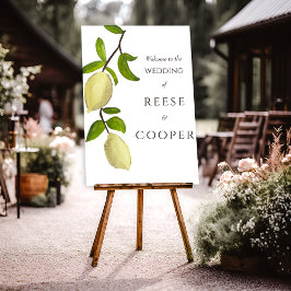 Póster Fresh Citrus Painted Lemons Mediterranean Welcome