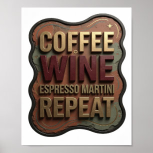 Póster Fresh Gold CAFÉ VINO MARTINI DE ESPRESSO REPETICIÓ