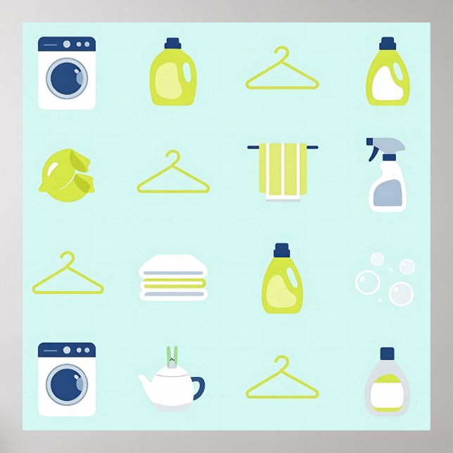 Póster Fresh Laundry Day Pattern (Frente)