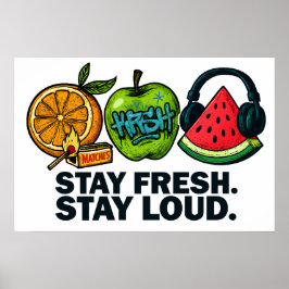 Póster Fresh & Loud Pop‑Art Fruit Poster