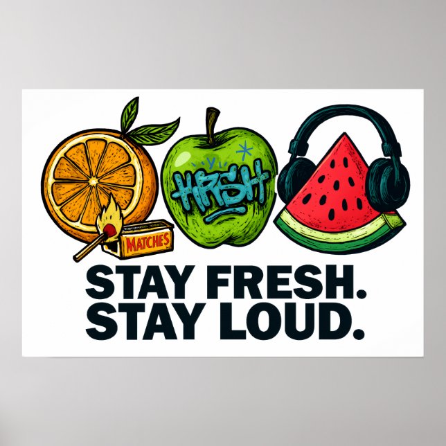 Póster Fresh & Loud Pop‑Art Fruit Poster (Frente)