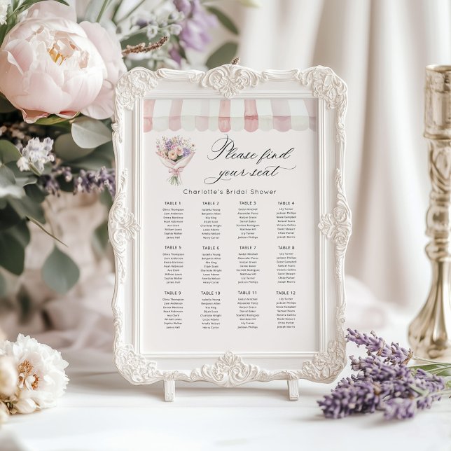 Póster Fresh Off the Market Bridal Shower Seating Chart (Subido por el creador)