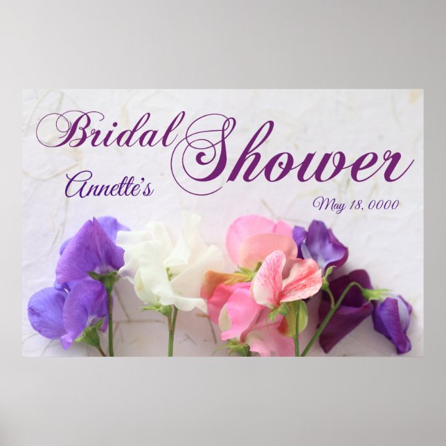 Póster  Fresh sweet peas bridal shower (Frente)