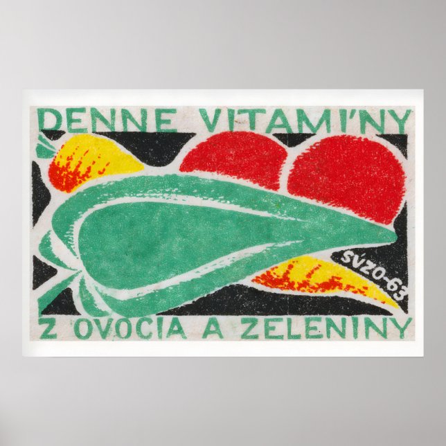 Póster Fresh Vegetables - Matchbox Print - Czech Wall Art (Frente)