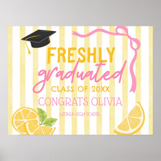 Póster Freshly Graduated Lemonade Grad Party (Frente)
