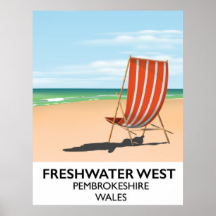 Póster Freshwater West Pembrokeshire Gales