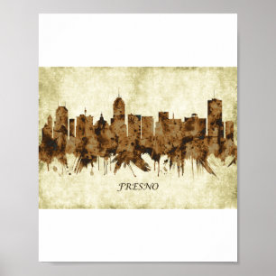 Póster Fresno California Cityscape