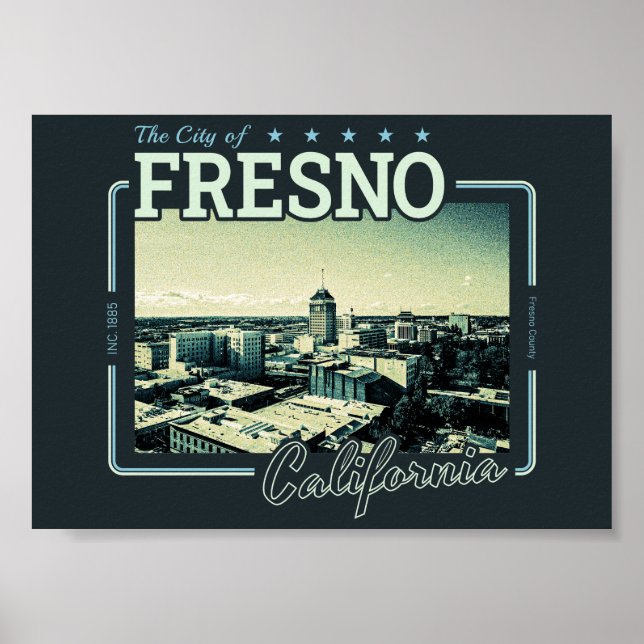 PÓSTER FRESNO CALIFORNIA - CIUDAD DE FRESNO CA (Frente)