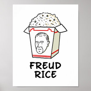 Póster Freud Rice Food Psychology Pun