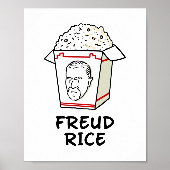Póster Freud Rice Food Psychology Pun (Frente)