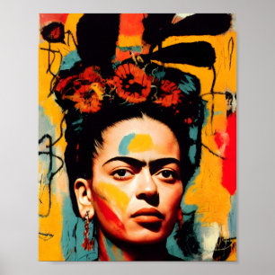 Póster Frida Kahlo Abstract Colorful