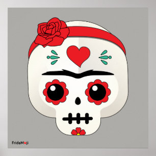 Póster Frida Kahlo   Frida Moji - Calavera azucarera