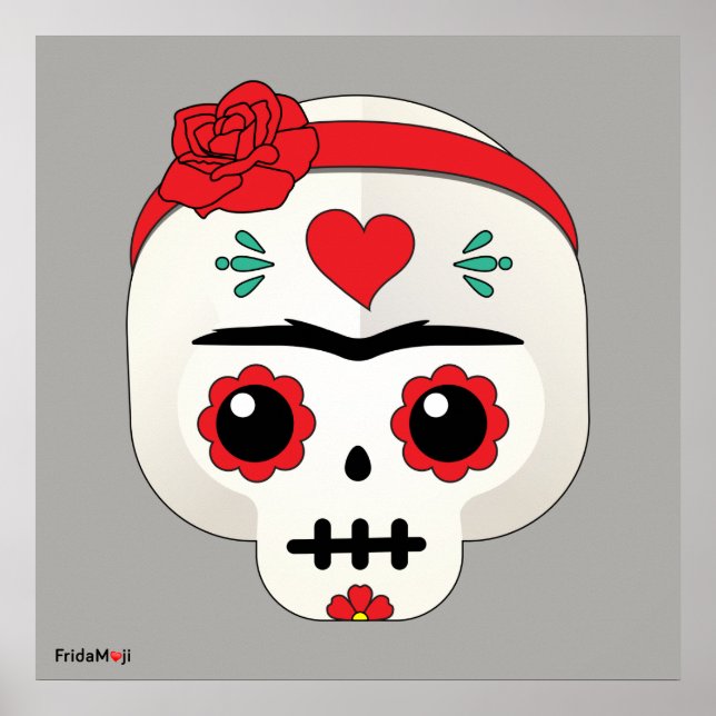 Póster Frida Kahlo | Frida Moji - Calavera azucarera (Frente)