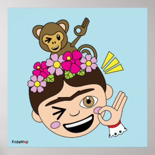 Póster Frida Kahlo   Frida Moji - Un OK