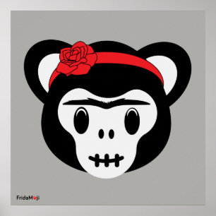 Póster Frida Kahlo FridaMoji - Día del mono muerto