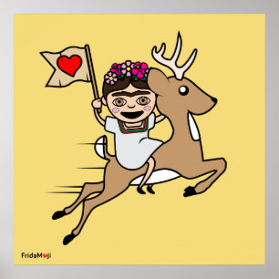 Póster Frida Kahlo   FridaMoji - Reindeer