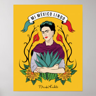 Póster Frida Kahlo   Mi Mexico Lindo
