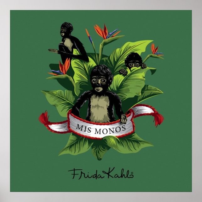 Póster Frida Kahlo | Mis Monos (Frente)