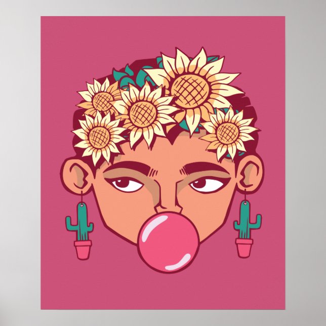 Póster Frida Kahlo Personalizado (Frente)