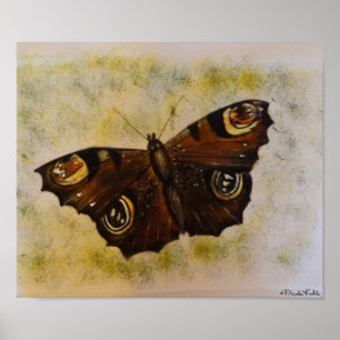 Póster Frida Kahlo pintó la mariposa