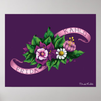 Póster Frida Kahlo | Purple Floral Bouquet