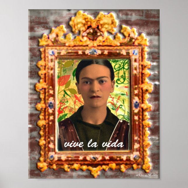 Póster Frida Kahlo Reflejando (Frente)
