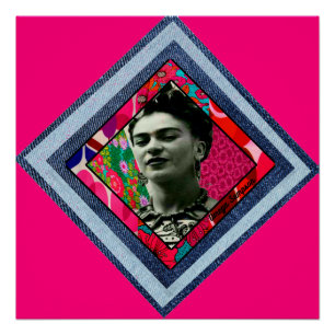 Póster Frida Kahlo Retro Denim Diamond