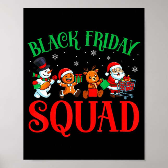 Póster Friday Shopng Squad Christmas Black Shopng Family  (Frente)