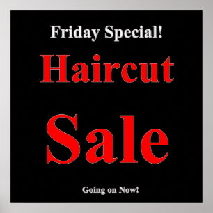 Póster Friday Special Haircut Sale Poster Matte