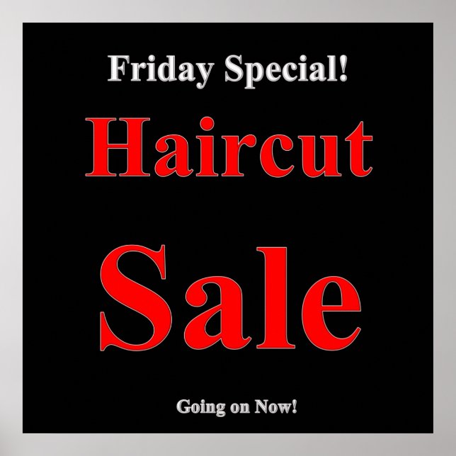 Póster Friday Special Haircut Sale Poster Matte (Frente)