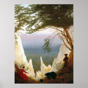 Póster Friedrich - Acantilados de creta en Rügen