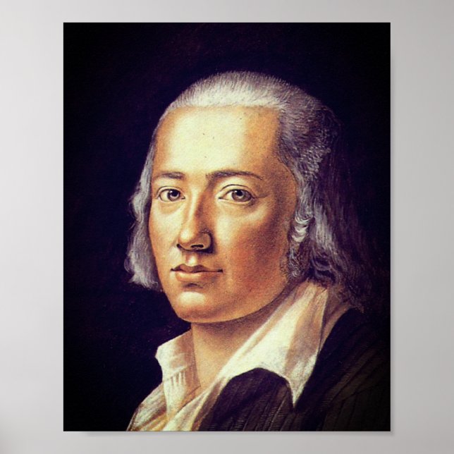Póster Friedrich Hölderlin, por Franz Carl Hiemer, 1792 (Frente)