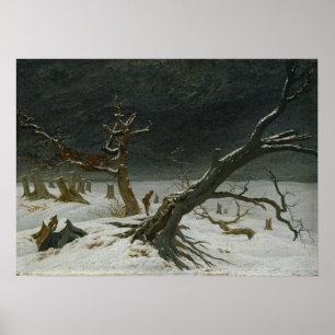 Póster Friedrich - Paisaje invernal