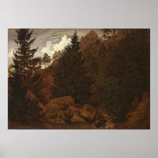 Póster Friedrich - Rock Parte De Las Montañas Harz (Frente)