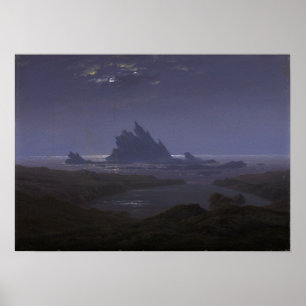 Póster Friedrich - Rock Reef On Sea Beach 1824