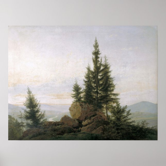 Póster Friedrich - Vista del Valle del Elba (Frente)