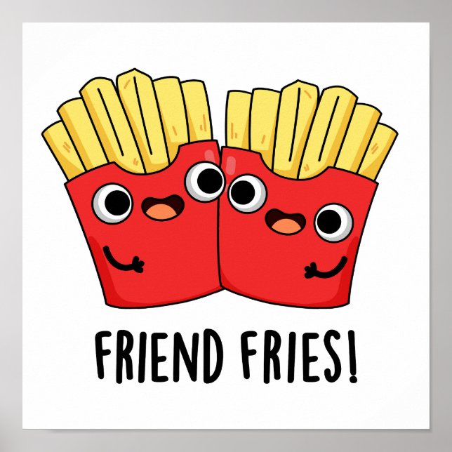 Póster Friend Fries Funny BFF Pun (Frente)