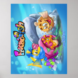Póster FriendFish personalizado lindo poster con pescado