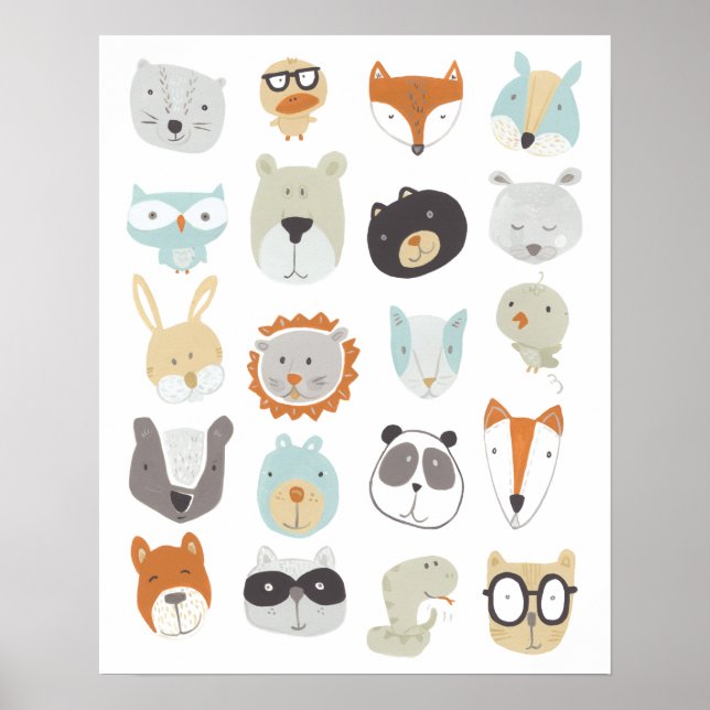 Póster Friendly Faces | Cute Animal Portraits (Frente)