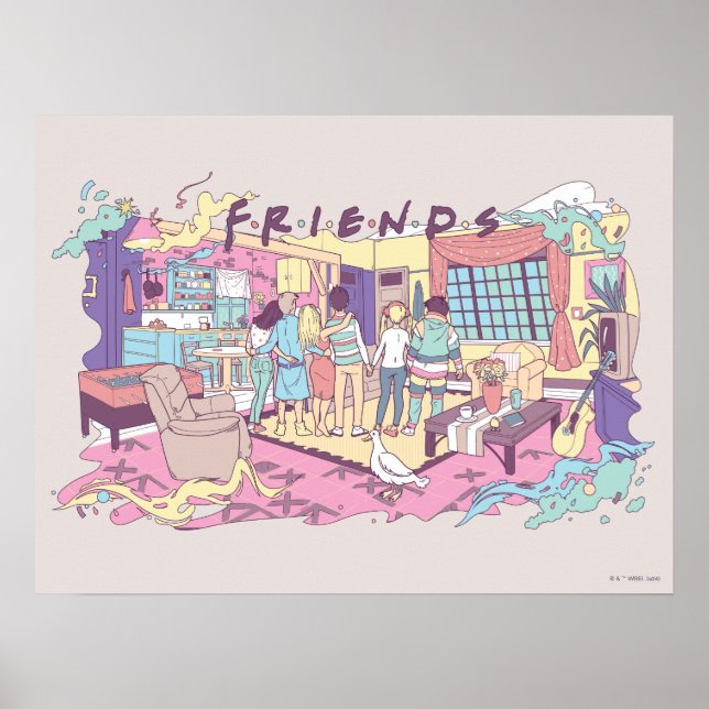 Póster FRIENDS™ | Apartamento Dibujo Animado (Frente)
