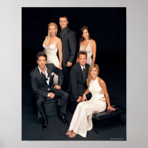 Póster FRIENDS™ Grupo con Ropa Formal en Blanco y Negro