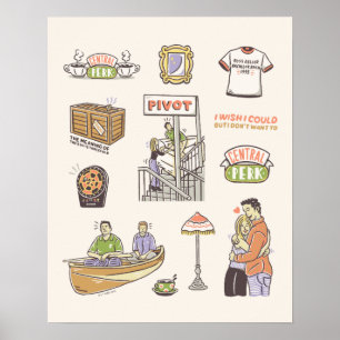 Póster FRIENDS™   Iconos de dibujos animados