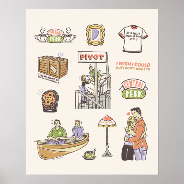 Póster FRIENDS™ | Iconos de dibujos animados (Frente)