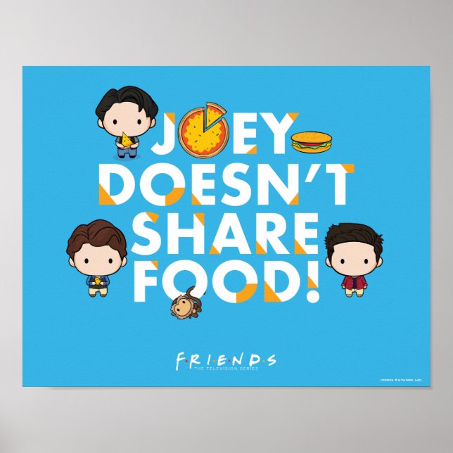Póster FRIENDS™ | Joey No Comparte Comida Chibi (Frente)
